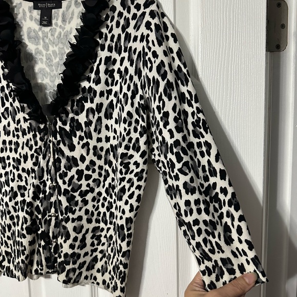White House Black Market Animal Print Button Front Cardigan Sweater - Picture 8 of 16